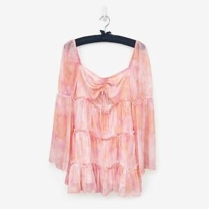 Majorelle Ailish Mini Dress‎ Size M Pink Tie Dye Multi Glam Princess Fairy Party